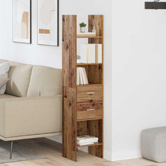 vidaXL Book Cabinet 2-Tier 40 x 35 x 180 cm Engineered Wood Old wood 4