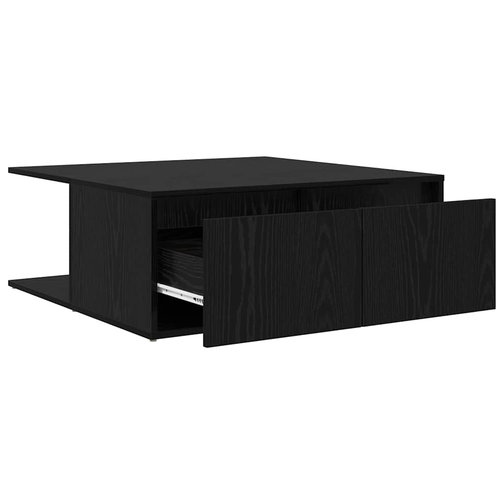 vidaXL Coffee Table Black oak 80 x 80 x 31 cm Engineered Wood 5