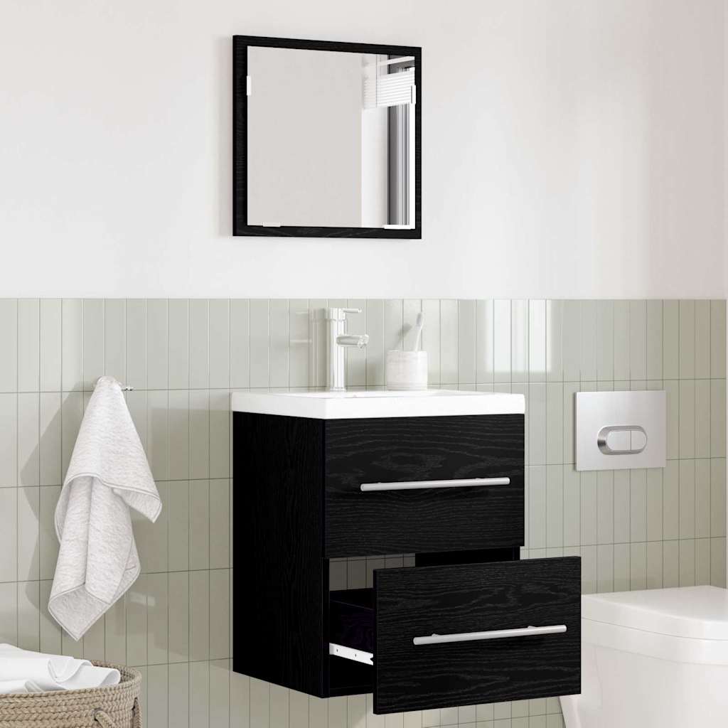 vidaXL Bathroom Furniture Set with Drawer Black 41 x 38.5 x 48 cm 1
