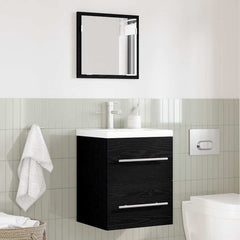 vidaXL Bathroom Furniture Set with Drawer Black 41 x 38.5 x 48 cm 4