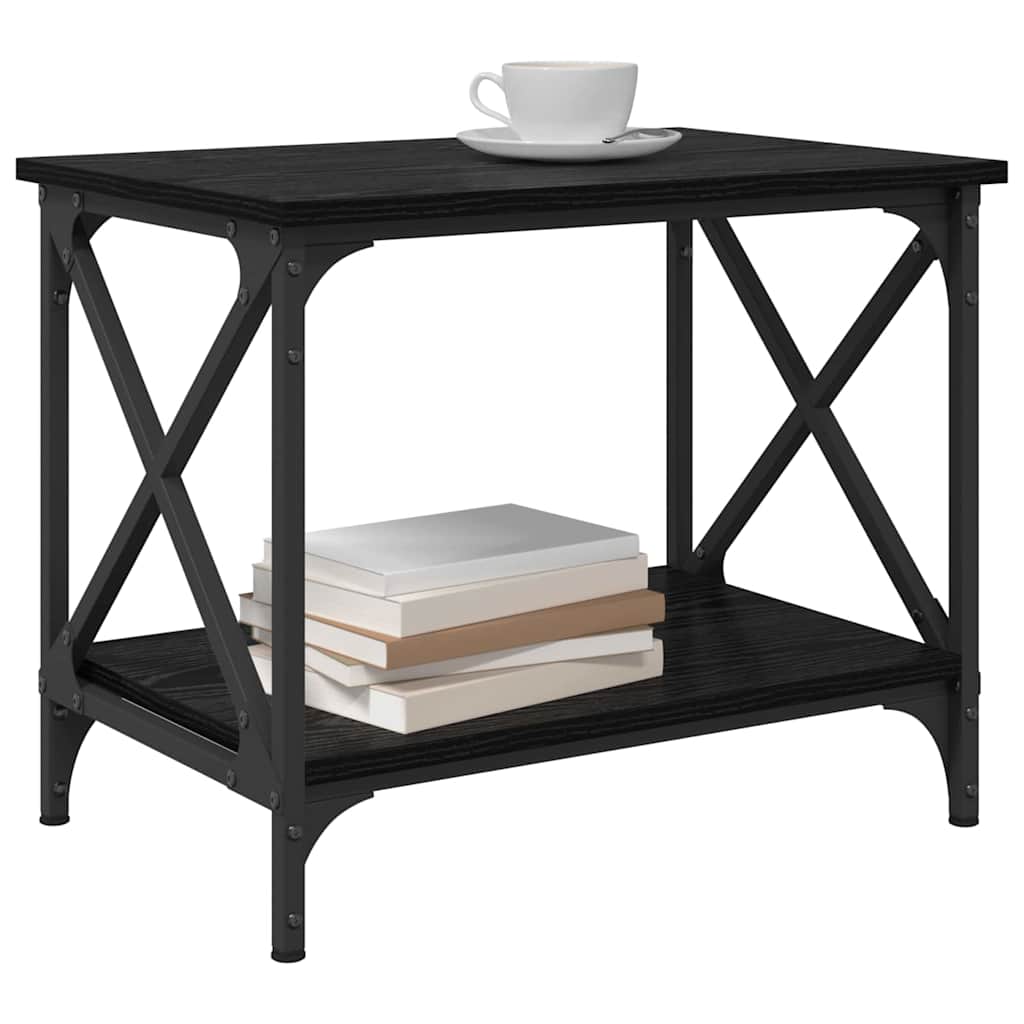 vidaXL Side Table Black Oak 55 x 38 x 45 cm Engineered Wood 3
