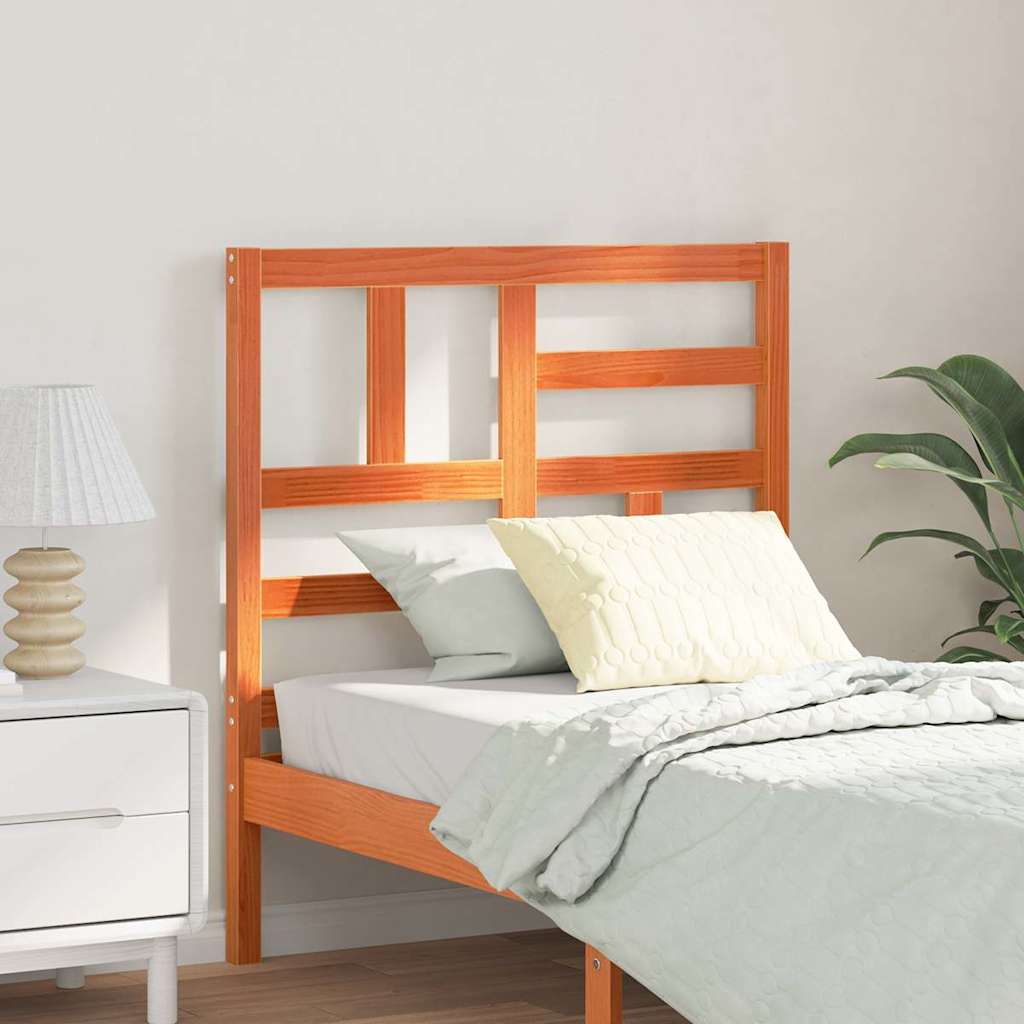 vidaXL Bed Headboard Wax Brown 80.5 x 4 x 104 cm Solid Pine Wood 1