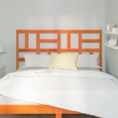 Headboard 135 cm Solid Wood Pine Wax brown 145.5 x 104 cm