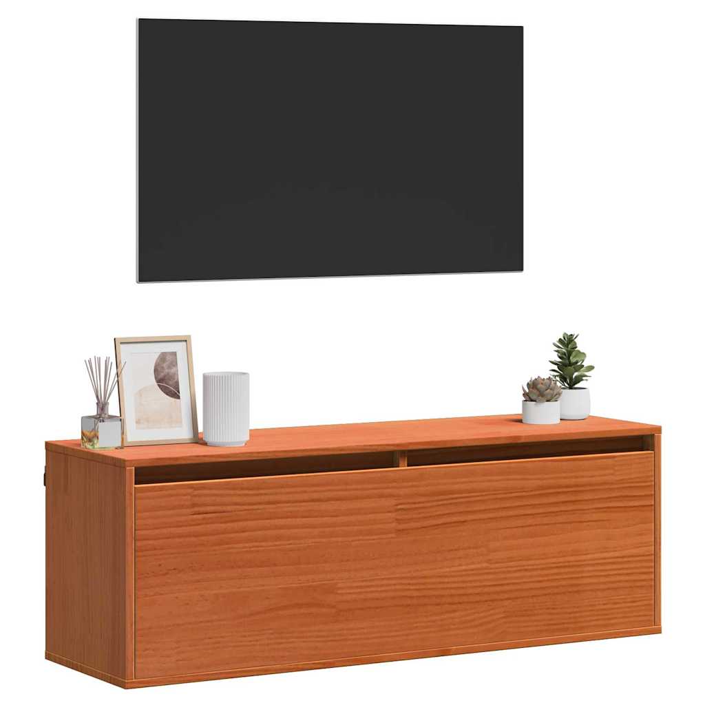 vidaXL Wall Cabinet Wax Brown 100 x 30 x 35 cm Solid Pine Wood 3