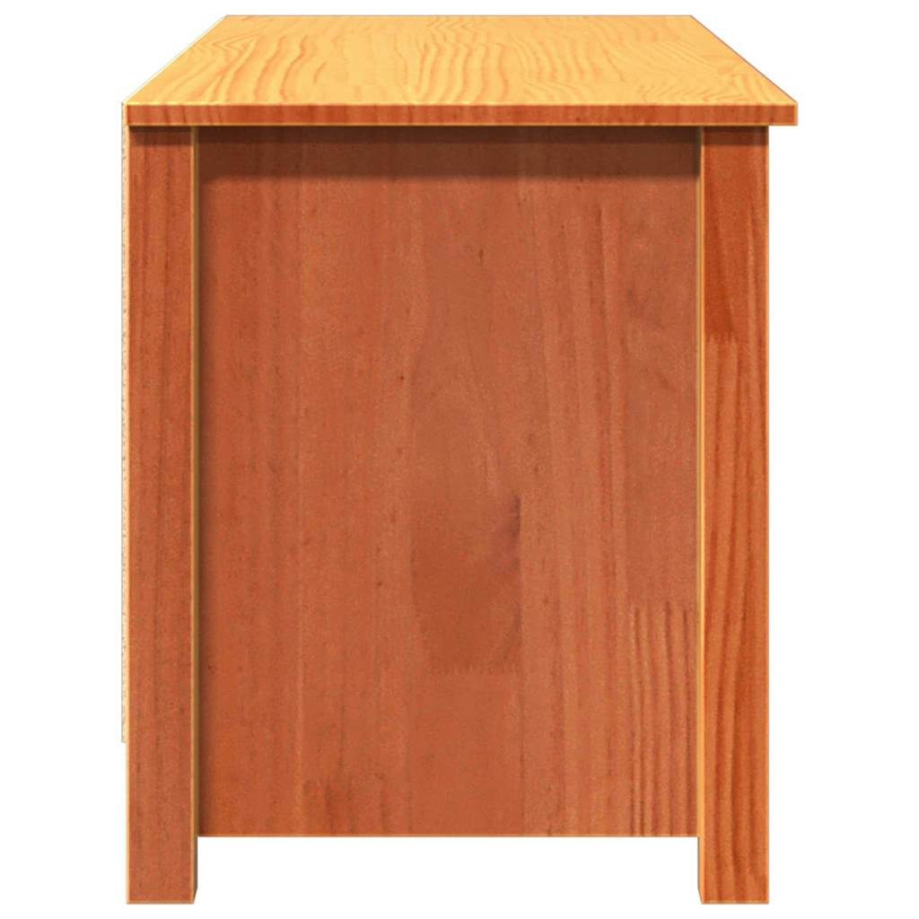 vidaXL Storage Bench 110 x 38 x 45.5 cm Solid Pine Wood Wax Brown 6