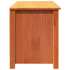 vidaXL Storage Bench 110 x 38 x 45.5 cm Solid Pine Wood Wax Brown 6