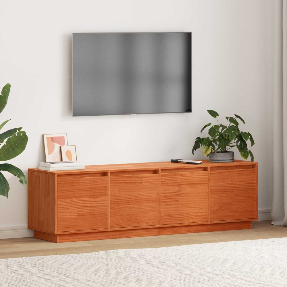 TV Cabinet 156x37x45 cm Solid Wood Pine Wax brown