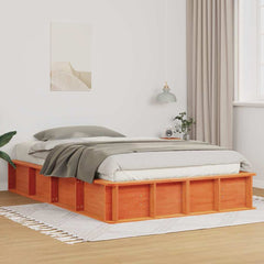 Bed Frame Solid Pine Wood Length 190 cm Wax brown 135 cm