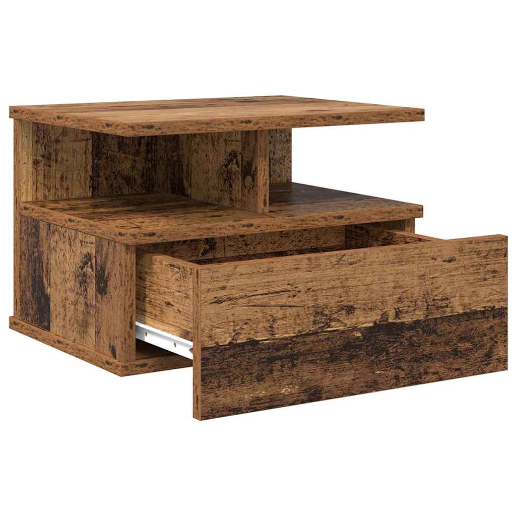 vidaXL Floating Nightstand Old Wood 40 x 31 x 28 cm Engineered Wood 5