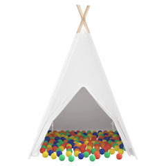 vidaXL Teepee Tent White 120 x 120 x 150 cm Fabric and Plastic 6