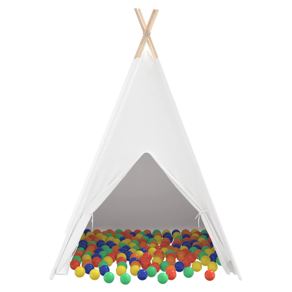 Teepee Tent White 120 x 120 x 150 cm Fabric and Plastic Multicolour