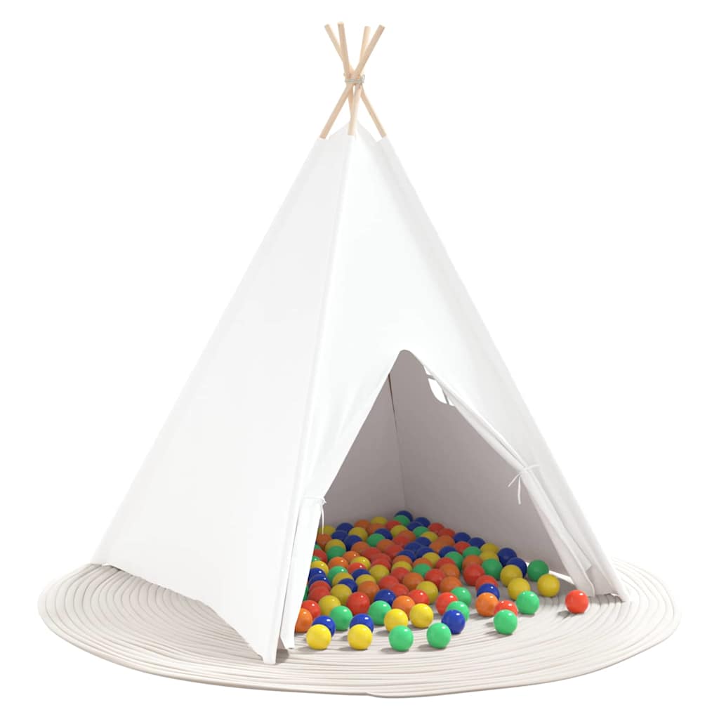 Teepee Tent White 120 x 120 x 150 cm Fabric and Plastic Multicolour