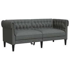 Living Room Couch 2 pcs Dark Grey Fabric 2-seater sofa +3-seater sofa