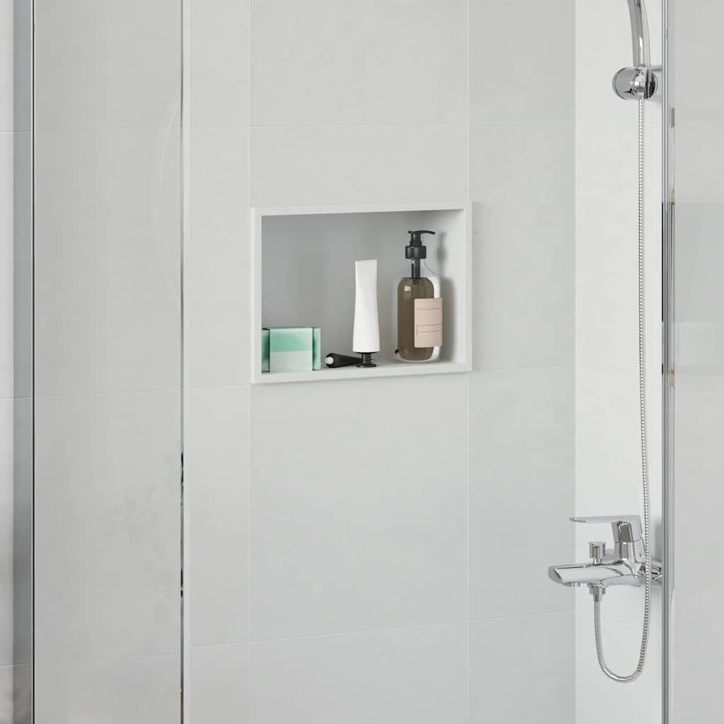 vidaXL Shower Niche White Stainless Steel