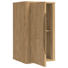 vidaXL Bathroom Wall Cabinet with Door FLORO Wax Brown 35 x 30 x 60 cm 5