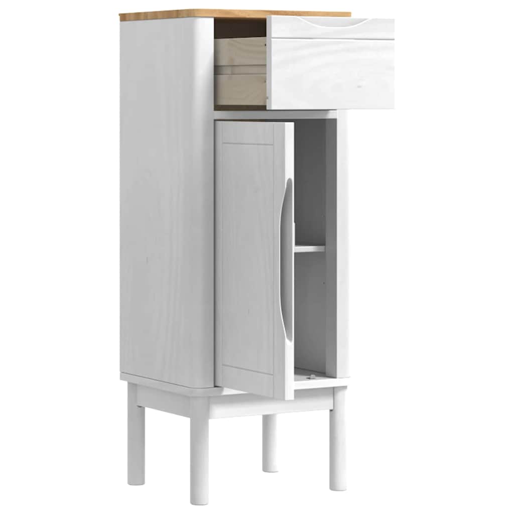 vidaXL Bathroom Cabinet FLORO White 35 x 30 x 90 cm Solid Pine Wood 5