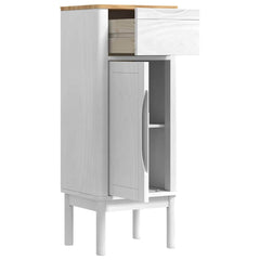 vidaXL Bathroom Cabinet FLORO White 35 x 30 x 90 cm Solid Pine Wood 5
