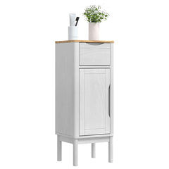 vidaXL Bathroom Cabinet FLORO White 35 x 30 x 90 cm Solid Pine Wood 3