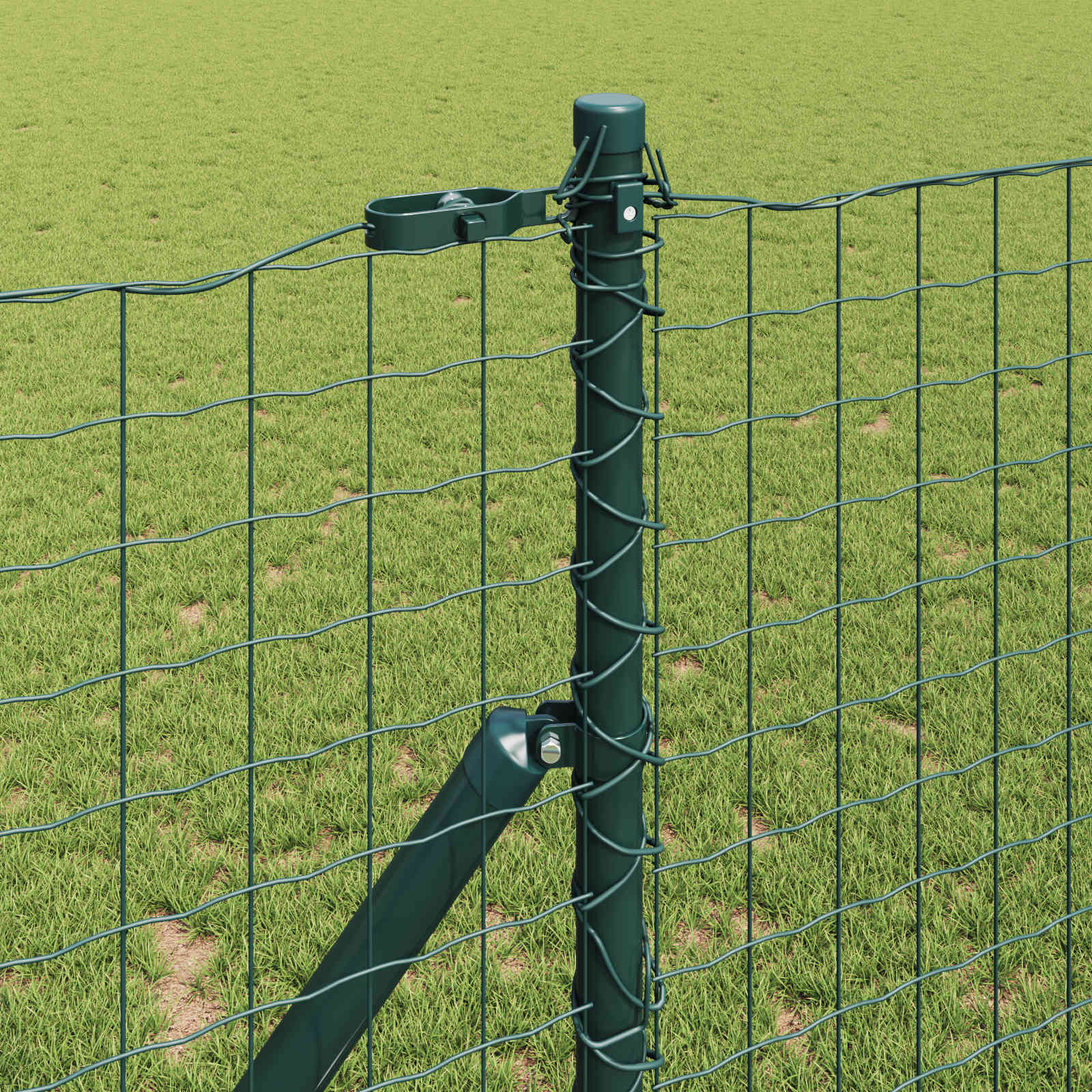vidaXL Fence Post 12 pcs Green Powder-coated steel 3