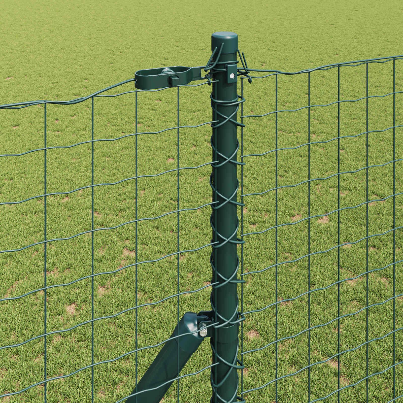 vidaXL Fence Post 12 pcs Green Powder-coated steel 3