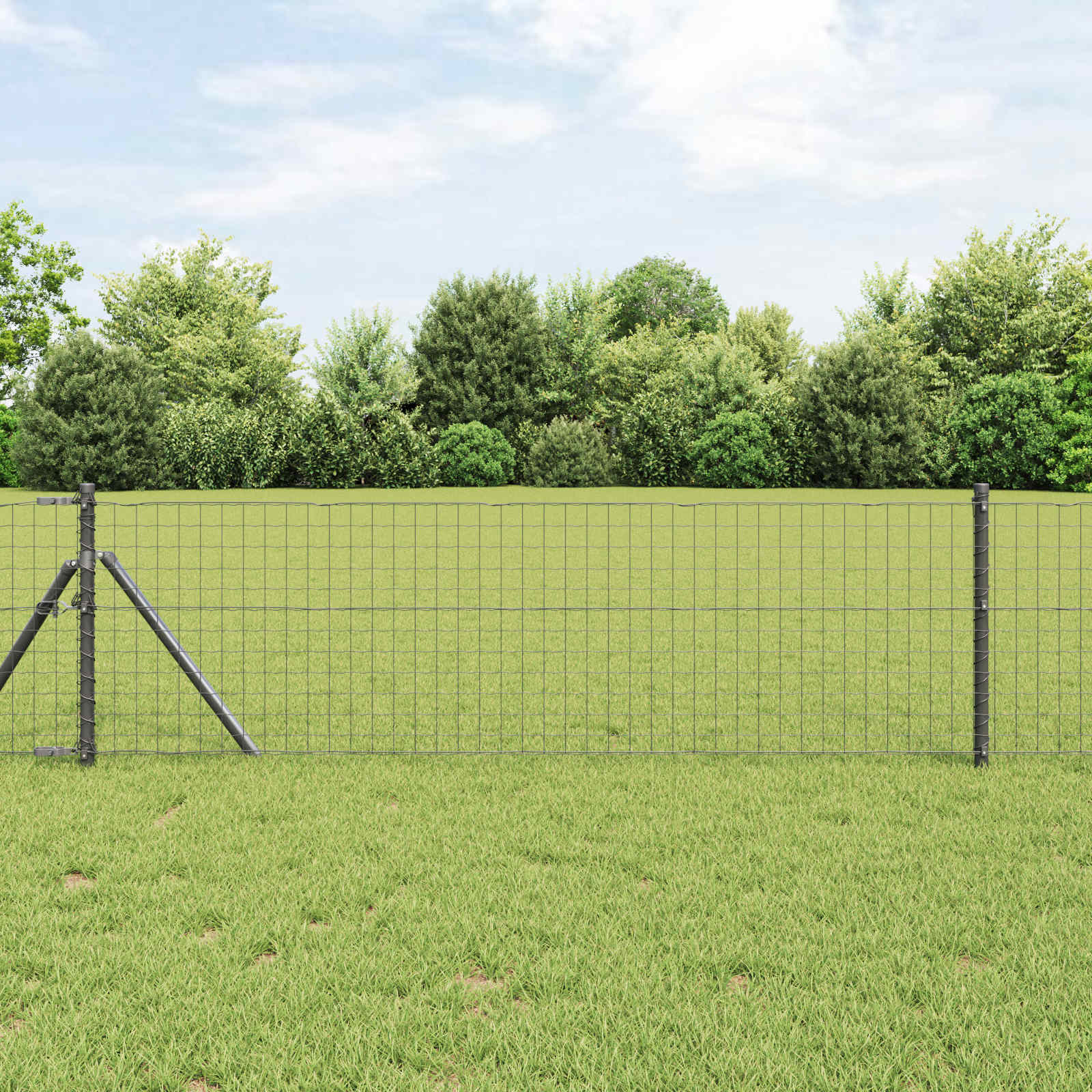 vidaXL Fence Post 12 pcs Grey 120 cm Powder-coated steel 1