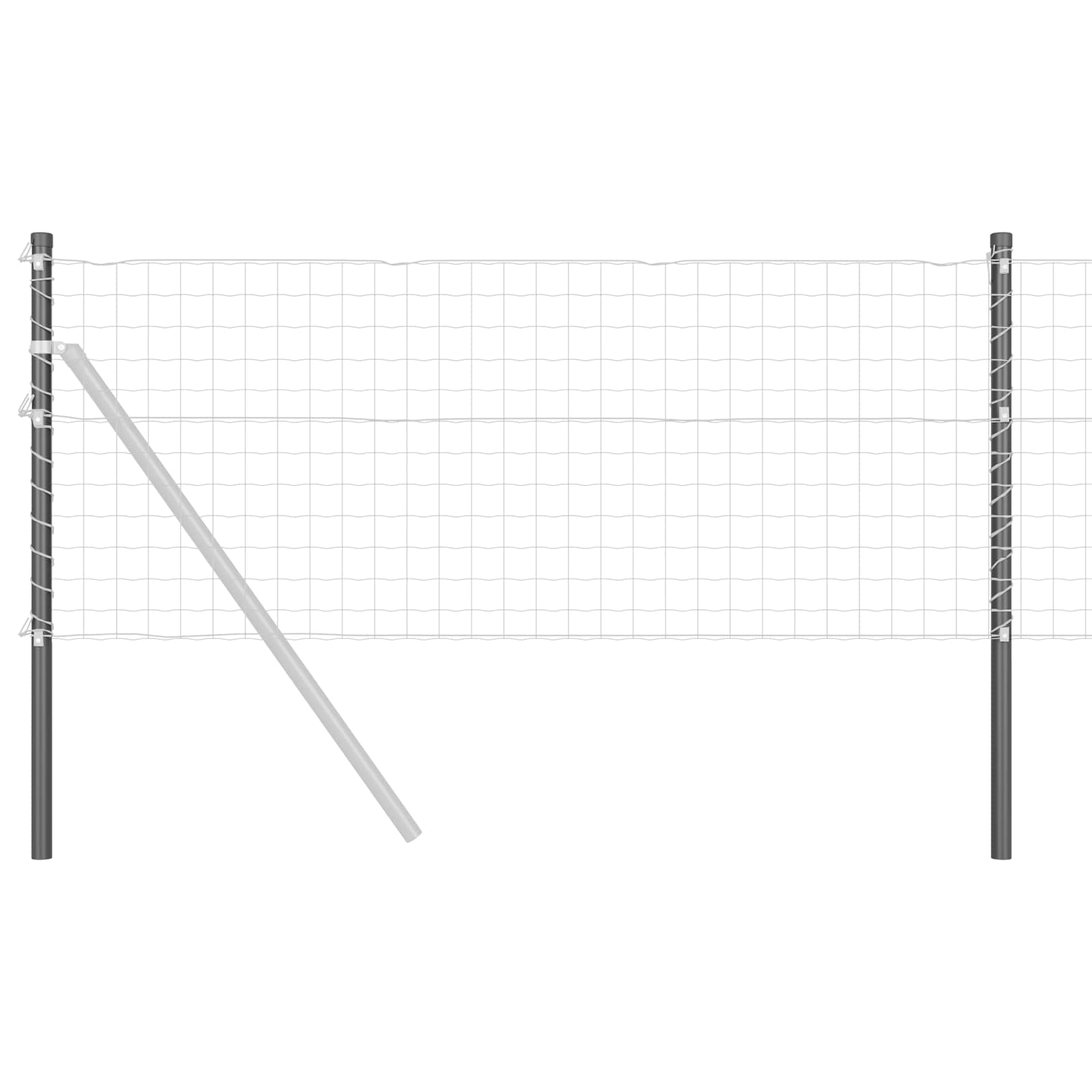 vidaXL Fence Post 12 pcs Grey 120 cm Powder-coated steel 2