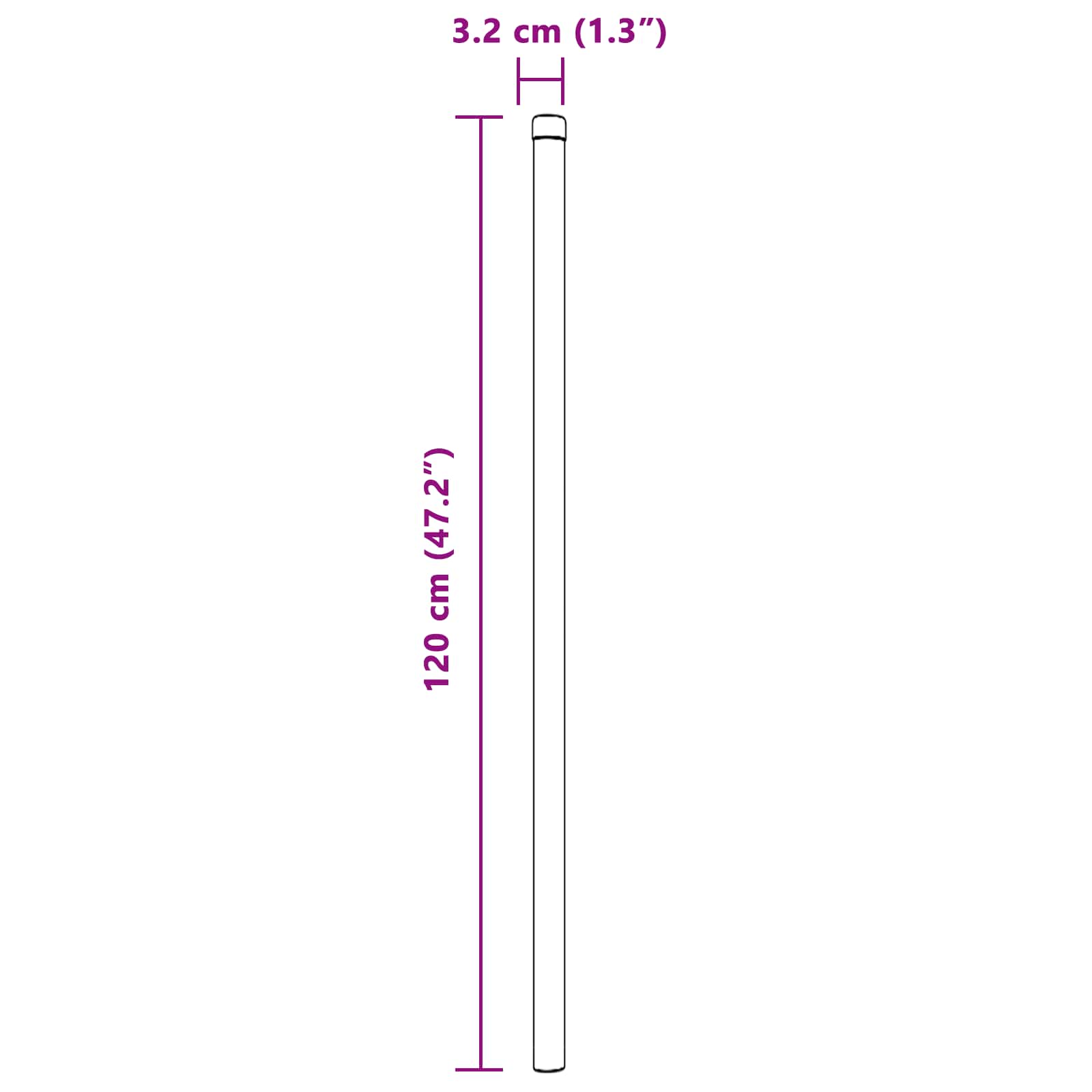 vidaXL Fence Post 12 pcs Grey 120 cm Powder-coated steel 6