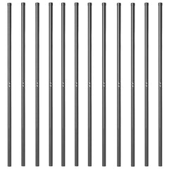 vidaXL Fence Post 12 pcs Grey Powder-coated steel 4