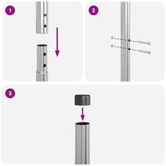 vidaXL Fence Post 12 pcs Silver Powder-coated steel 5