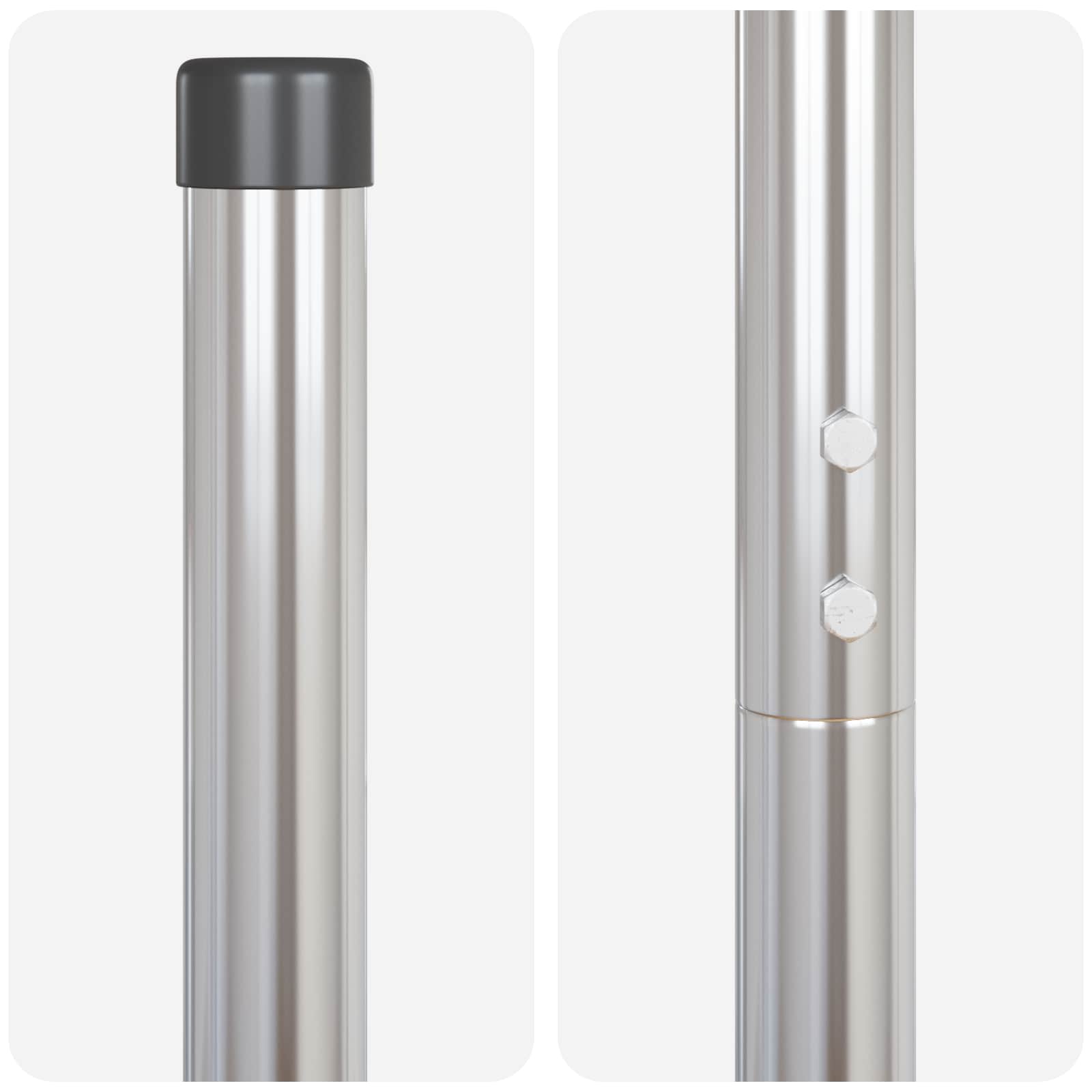 vidaXL Fence Post 12 pcs Silver Powder-coated steel 4