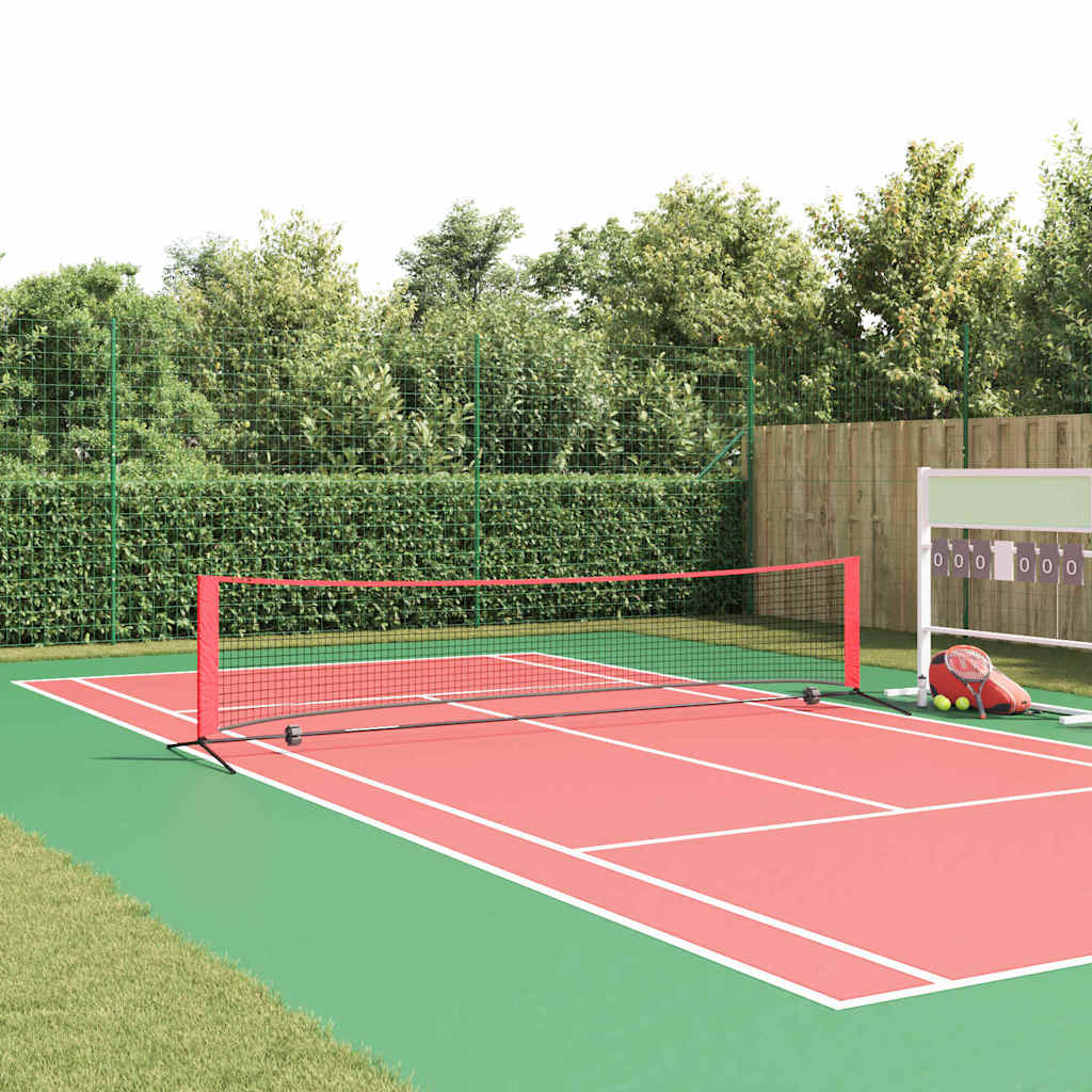 Tennis Net Folding Black and Red Polyester 396 cm 92 cm