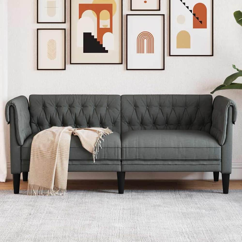 Sofa 78.5 x 74.5 x 74.5 cm Polyester Dark grey 2-seater