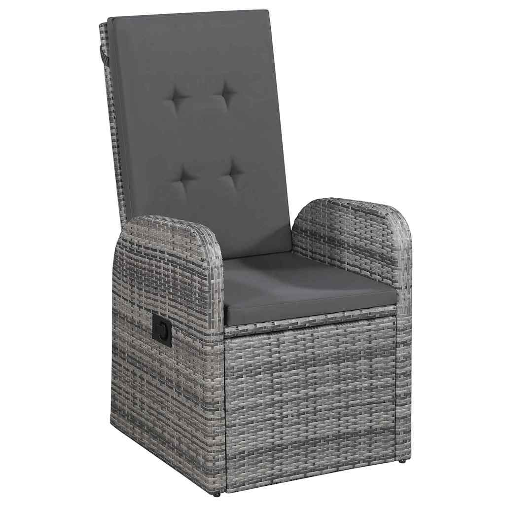 Garden Dining Set 5 pcs Grey Poly Rattan 3