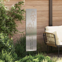 vidaXL Garden Privacy Screen Silver 32 x 140 cm Stainless steel 3
