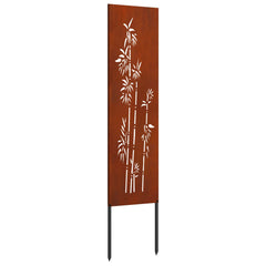 vidaXL Garden Privacy Screen Floral Rusty 32 x 140 cm Weathering Steel 2