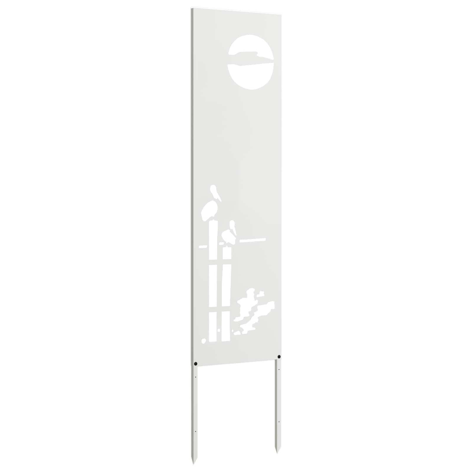 vidaXL Garden Privacy Screen White 32 x 140 cm Cold-rolled steel 5