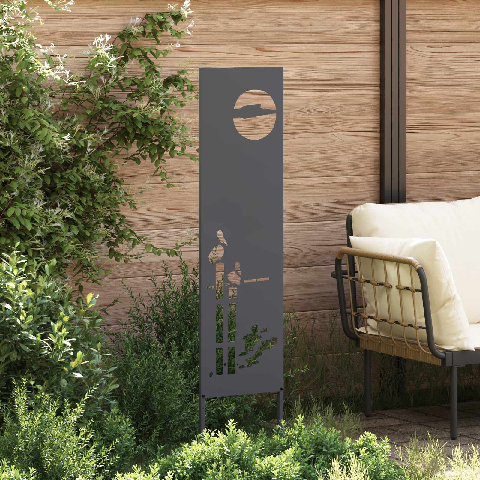 vidaXL Garden Privacy Screen Anthracite 32 x 140 cm Cold-rolled steel 3