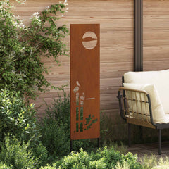 vidaXL Garden Privacy Screen Rusty 32 x 140 cm Weathering Steel 3