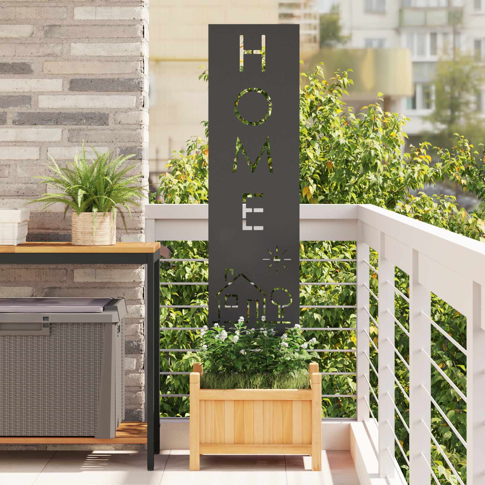 vidaXL Garden Privacy Screen Black 32 x 140 cm Cold-rolled steel 1