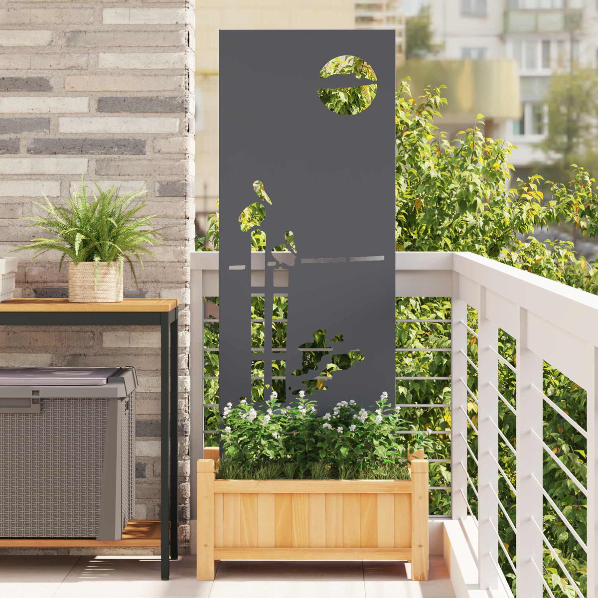 Garden Privacy Screen Cold-rolled Steel Anthracite