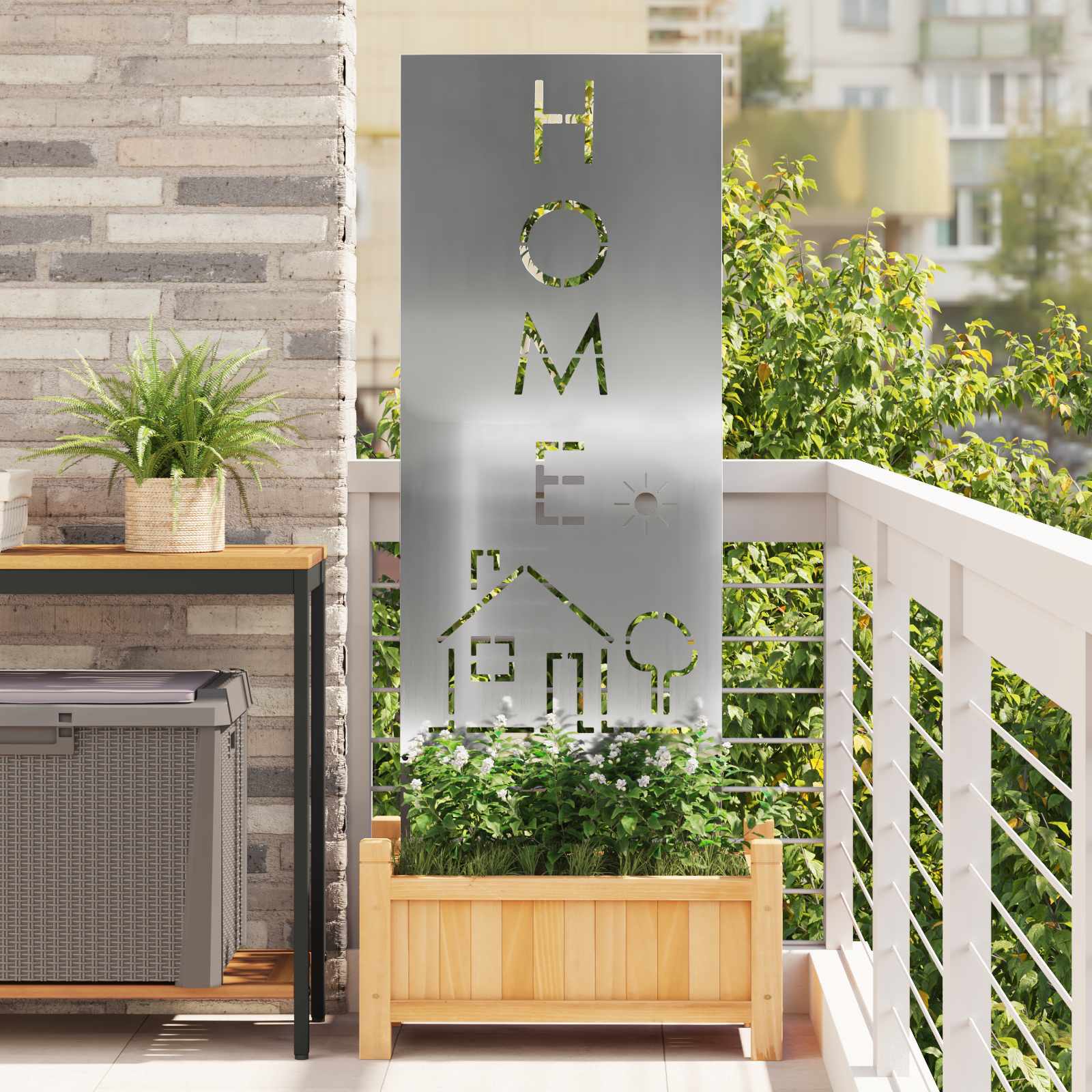 vidaXL Garden Privacy Screen Silver 50 x 140 cm Galvanised steel 1
