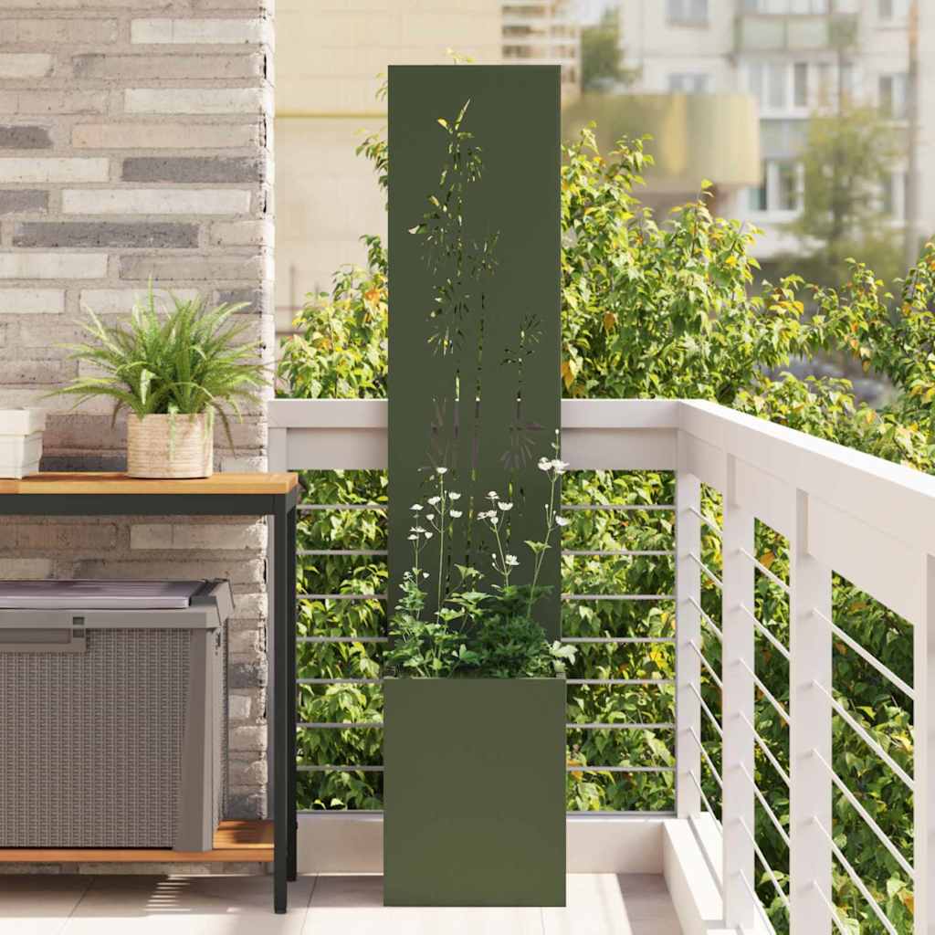 Garden Privacy Screen Fretwork Olive Green