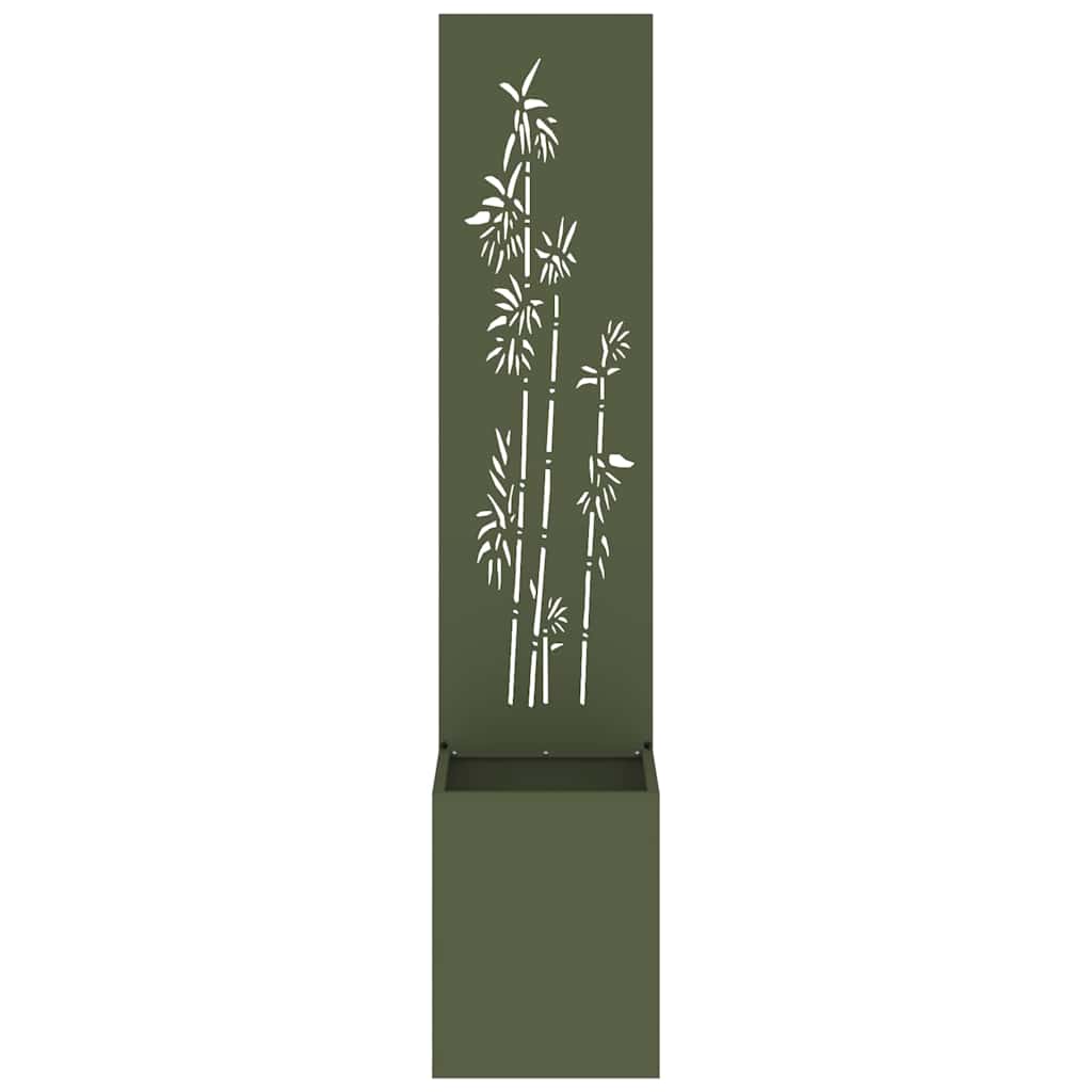 vidaXL Garden Privacy Screen Floral Olive green 32 x 32 x 150 cm 5