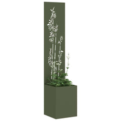 vidaXL Garden Privacy Screen Floral Olive green 32 x 32 x 150 cm 3