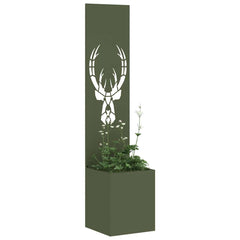 vidaXL Garden Privacy Screen Animal Print Olive green 32 x 32 x 150 cm 3