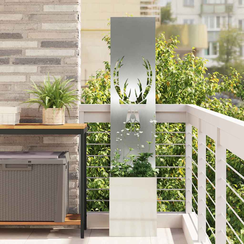 vidaXL Garden Privacy Screen Silver 32 x 32 x 150 cm Galvanised steel 1