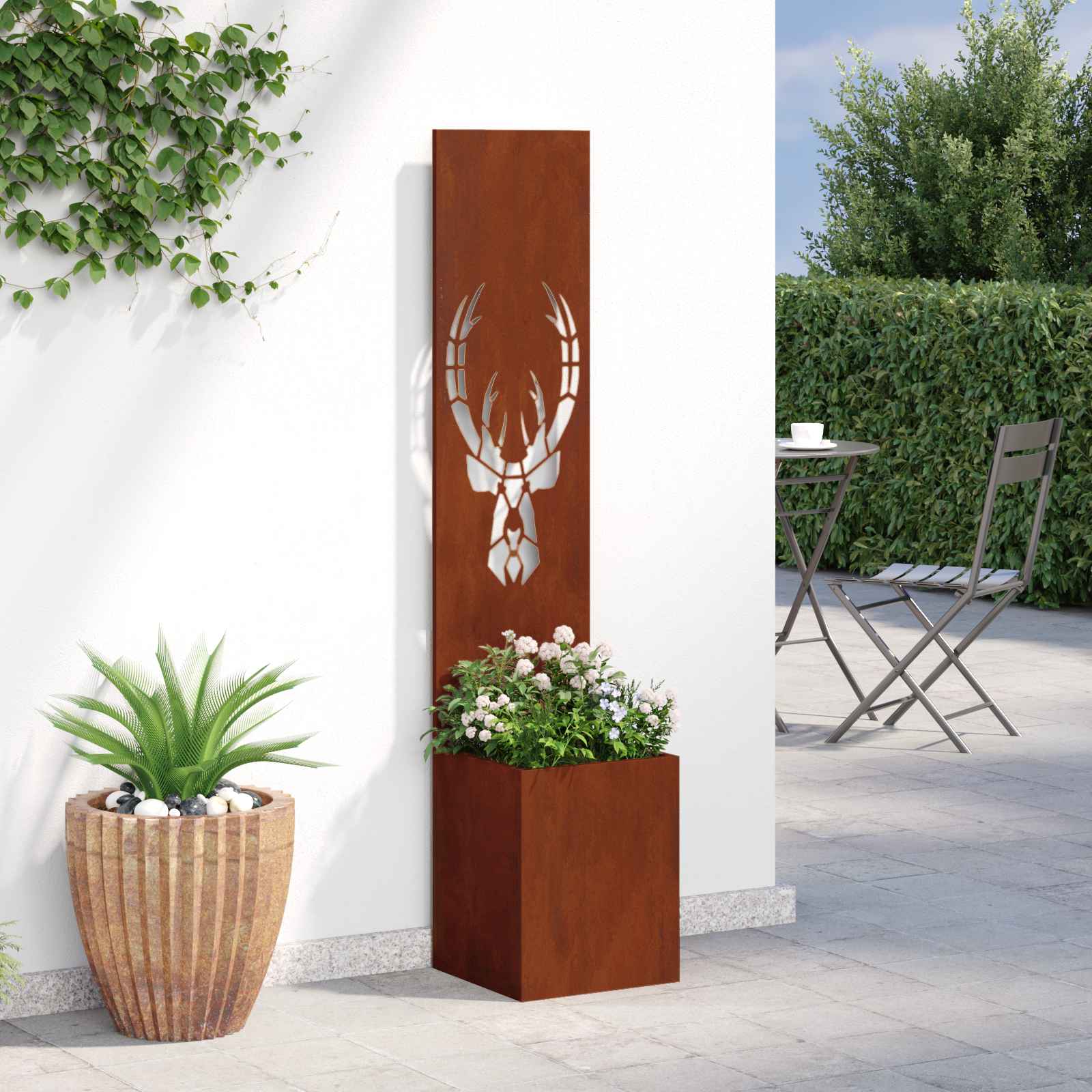 vidaXL Garden Privacy Screen Rusty 32 x 32 x 150 cm Weathering steel 4