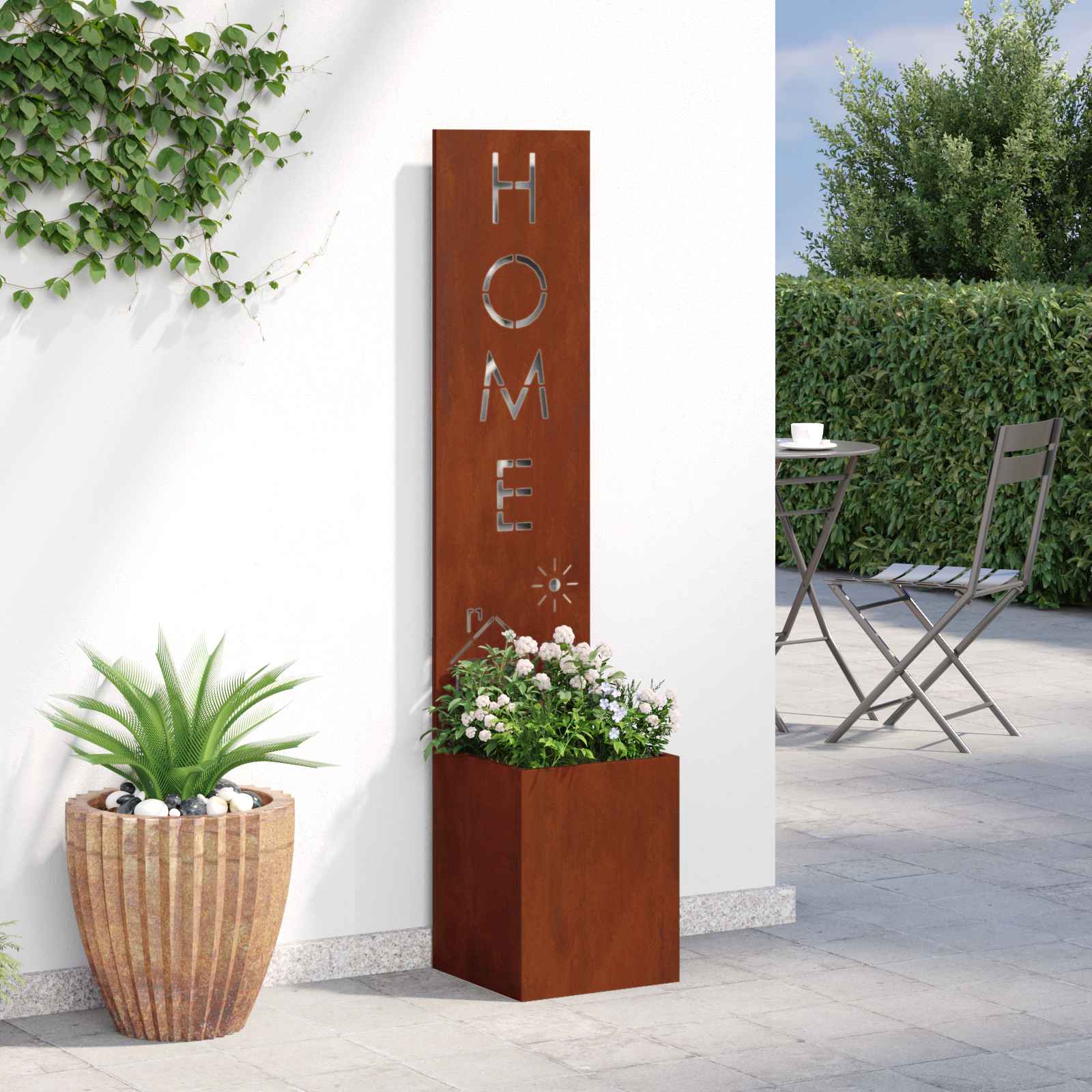 vidaXL Garden Privacy Screen Rusty 32 x 32 x 150 cm Weathering steel 4