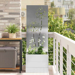 Garden Privacy Screen Sliver 50 x 32 x 150 cm Stainless Steel Sunflower