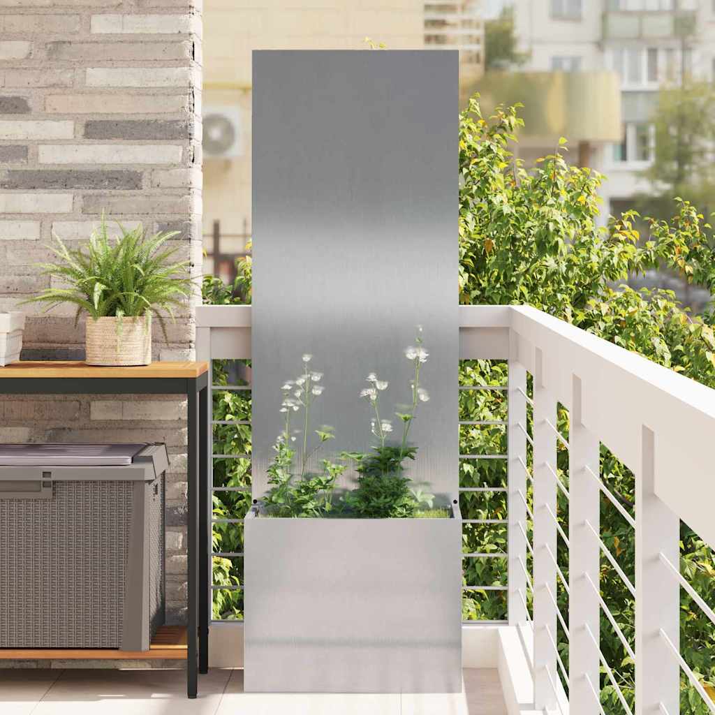 Garden Privacy Screen Sliver 50 x 32 x 150 cm Stainless Steel Blank